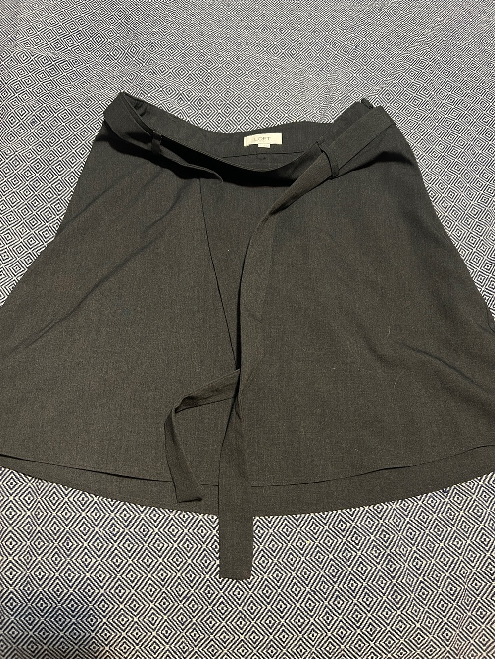 LOFT Dark Gray Circle Skirt with Self-Tie